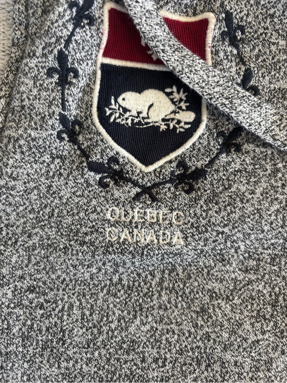 Roots Canada (Quebec) Unisex Gray Full-Zip Hoodie Sweater - Picture 4 of 12